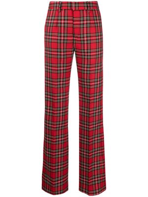 Alessandra Rich tartan-check wool trousers - Red