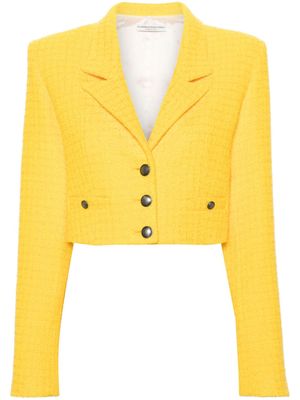Alessandra Rich tweed cropped blazer - Yellow