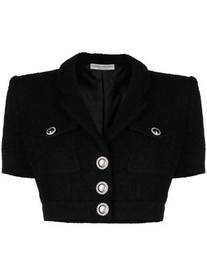 Alessandra Rich tweed cropped jacket - Black