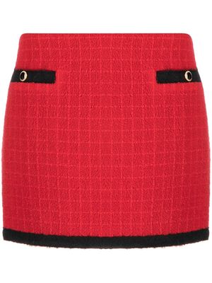 Alessandra Rich tweed low-waist miniskirt - Red