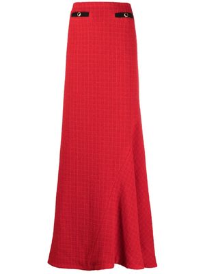 Alessandra Rich tweed maxi skirt - Red