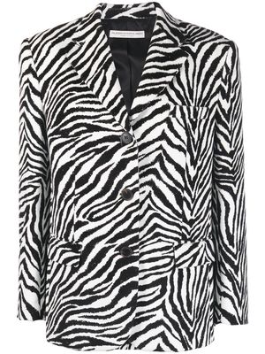 Alessandra Rich zebra-print single-breasted blazer - Black
