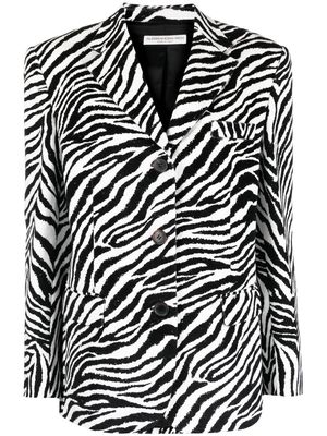 Alessandra Rich zebra-print single-breasted blazer - White