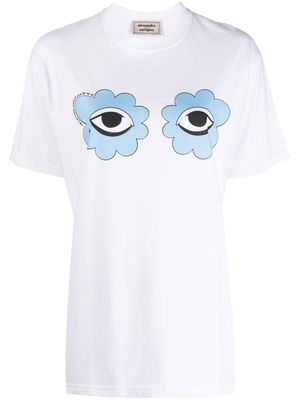 alessandro enriquez eyes graphic-print T-shirt - White