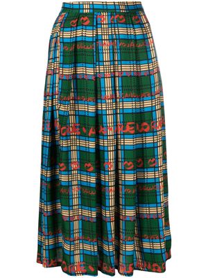 alessandro enriquez St. Check Amore pleated skirt - Green