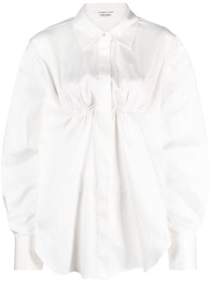 ALESSANDRO VIGILANTE balloon-sleeved backless shirt - White