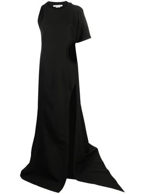 ALESSANDRO VIGILANTE cut-out asymmetric maxi dress - Black