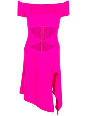 ALESSANDRO VIGILANTE cut-out detail stretch dress - Pink