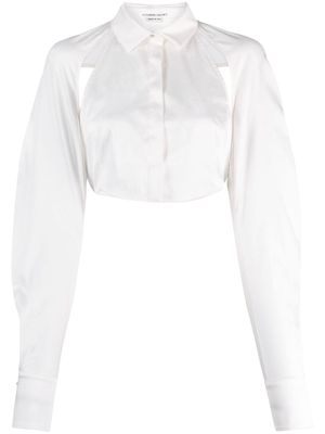 ALESSANDRO VIGILANTE cut-out detailing cropped shirt - White