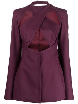 ALESSANDRO VIGILANTE cut-out virgin-wool blazer - Purple