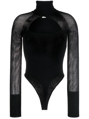 ALESSANDRO VIGILANTE cutout mesh bodysuit - Black