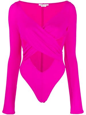 ALESSANDRO VIGILANTE draped cut-out bodysuit - Pink