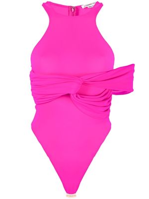 ALESSANDRO VIGILANTE draped-panel bodysuit - Pink