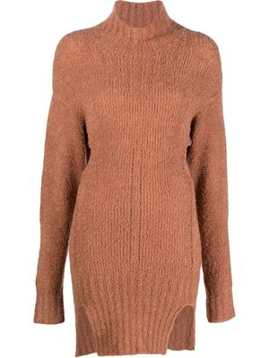 ALESSANDRO VIGILANTE mock-neck knitted jumper - Neutrals