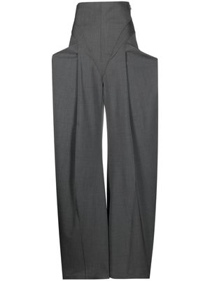 ALESSANDRO VIGILANTE pleated pinstripe-pattern trousers - Grey