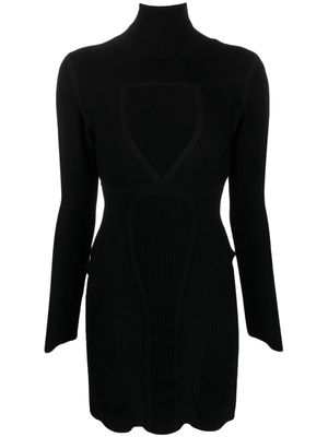 ALESSANDRO VIGILANTE roll-neck cut-out minidress - Black
