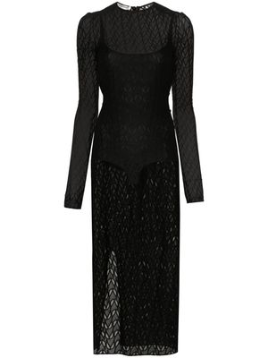 ALESSANDRO VIGILANTE semi-sheer mesh dress - Black