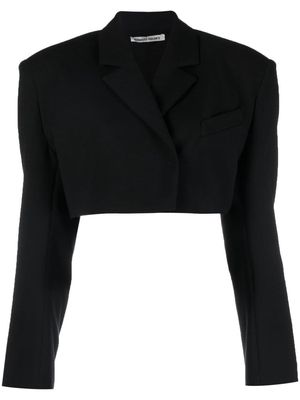 ALESSANDRO VIGILANTE single-breasted cropped blazer - Black