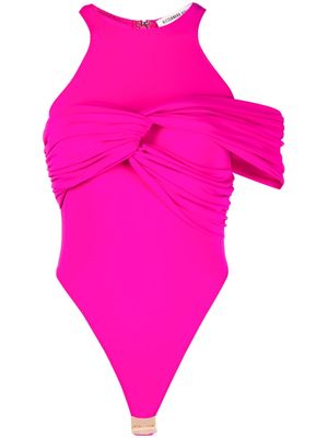 ALESSANDRO VIGILANTE sleeveless draped bodysuit - Pink