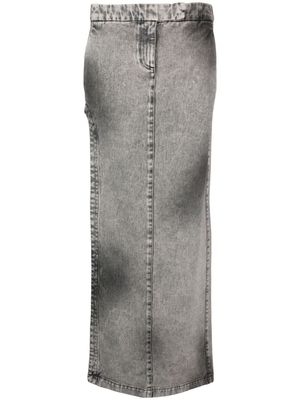 ALESSANDRO VIGILANTE stonewashed straight denim skirt - Grey