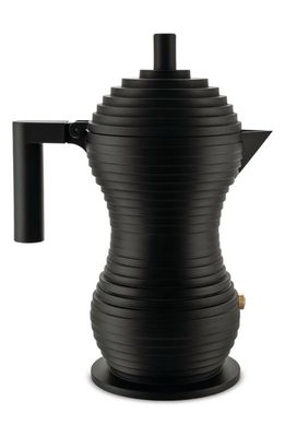 ALESSI Pulcina 3-Cup Espresso Coffee Maker in Black Matte 