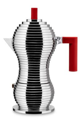 ALESSI Pulcina 6-Cup Espresso Coffee Maker in Red 