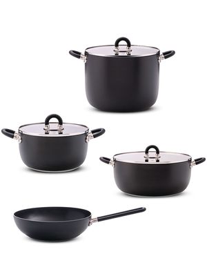 Alessi set of 7 pots and pans - Black