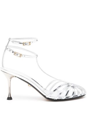 Alevì Anna 85mm mirrored leather pumps - Silver