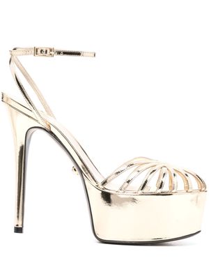 Alevì Clio 130mm caged sandals - Gold