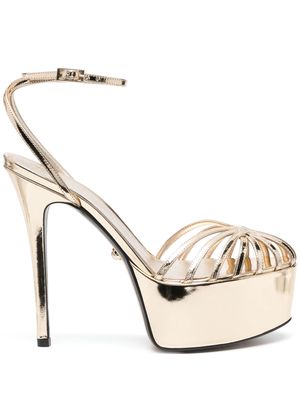 Alevì Clio 90mm leather sandals - Gold