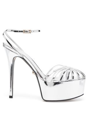 Alevì Clio 90mm leather sandals - Silver