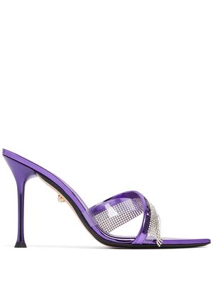 Alevì Crystal 95mm heeled mules - Purple