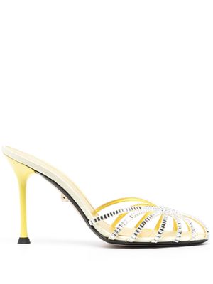 Alevì crystal-embellished caged-design mules - Yellow