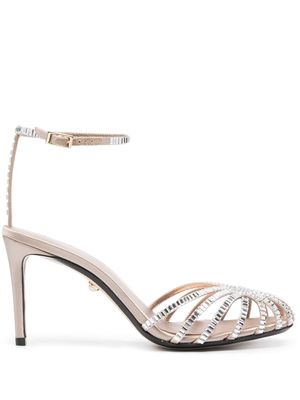 Alevì crystal-embellished caged-design sandals - Neutrals