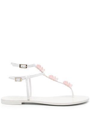 Alevì Jelly leather flat sandals - White
