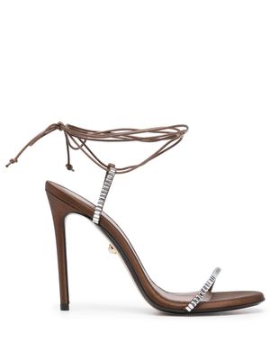 Alevì Kiky 120mm leather sandals - Brown