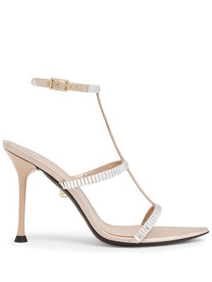 Alevì Lisa 95mm crystal-embellished sandals - Neutrals