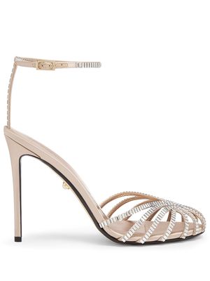 Alevì Penelope 110mm crystal-embellished sandals - Neutrals