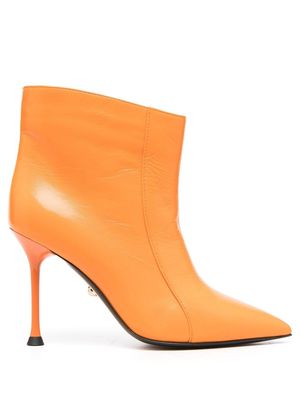 Alevì pointed-toe 95mm stiletto ankle boots - Orange