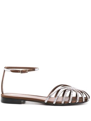 Alevì Rebecca crystal-embellished sandals - Brown