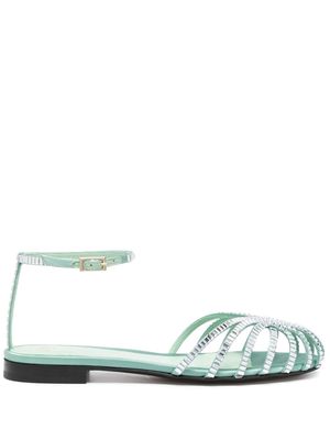 Alevì Rebecca crystal-embellished sandals - Green
