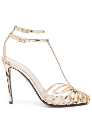 Alevì Stella 110mm metallic sandals - Gold