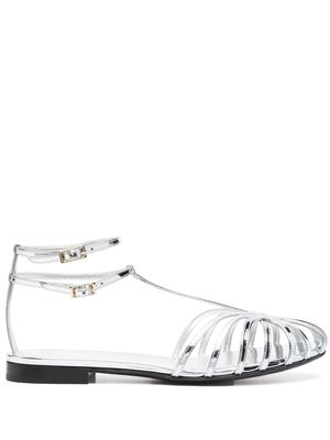 Alevì strappy cut-out leather sandals - Silver