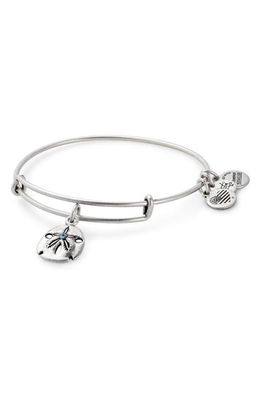 Alex and Ani Sand Dollar Adjustable Wire Bangle in Silver