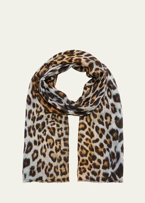 Alex Leopard-Print Modal & Silk Stole