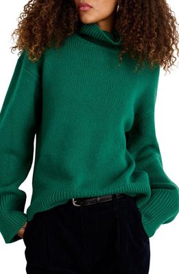 Alex Mill Betty Merino Wool Blend Turtleneck Sweater in Evergreen