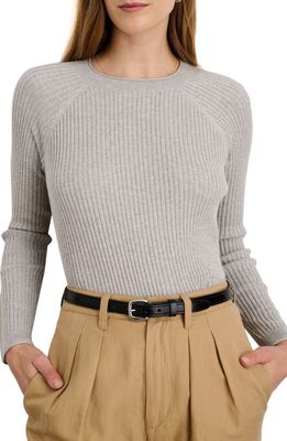 Alex Mill Josie Rib Cotton & Cashmere Sweater in Heather Grey