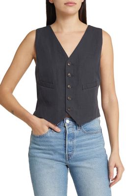 Alex Mill Kam Twill Vest in Washed Black