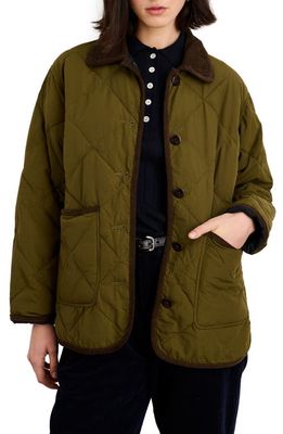 Alex Mill Quinn Quilted Nylon Jacket in Military Green