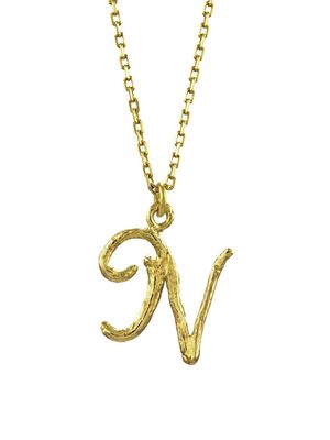 Alex Monroe 18kt yellow gold Enchanted Twig Alphabet N necklace